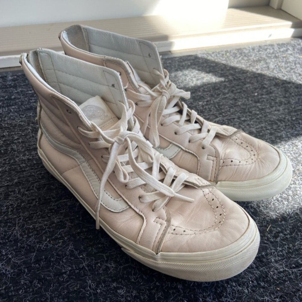 Baby pink leather vans size 8.5
